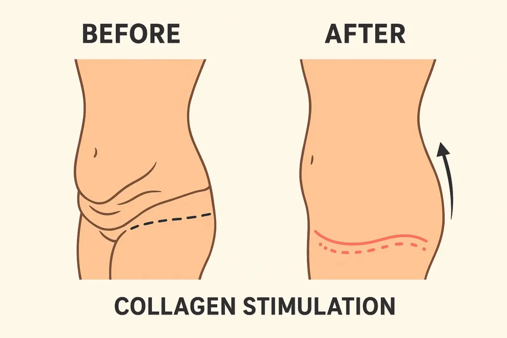 Before and after results for sagging skin after weight loss injections Thames Ditton